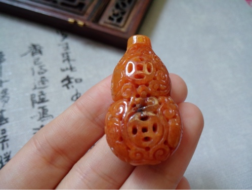 A货翡翠黄翡葫芦吊坠