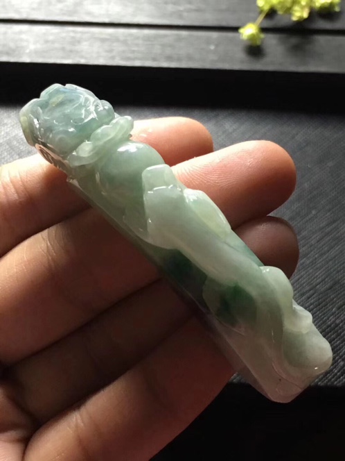 翡翠a货糯种貔貅貔貅挂件