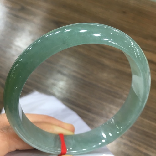 天然翡翠老坑料冰种油青大圈手镯