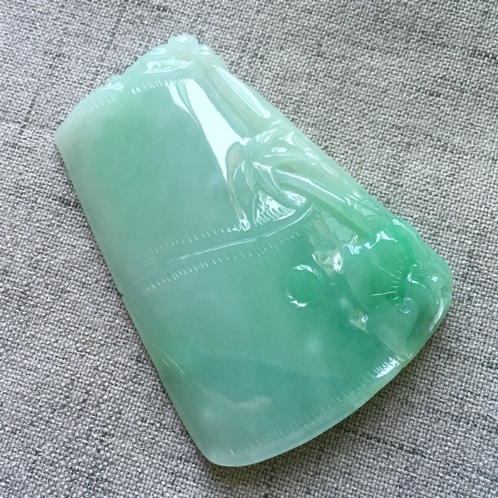 缅甸翡翠a货飘绿节节高升节节高升吊坠
