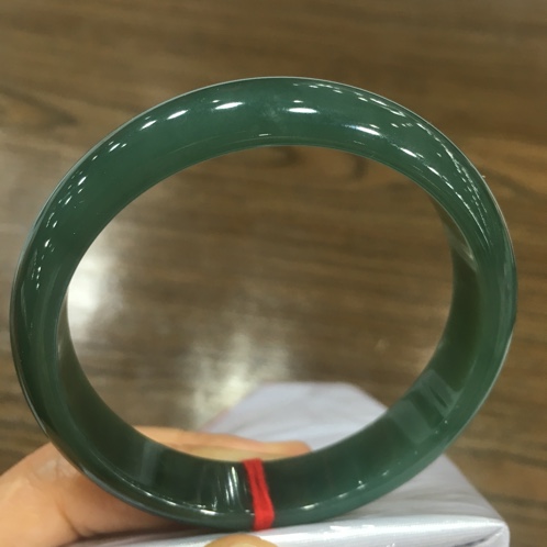 老坑料天然A货翡翠油青正圈手镯