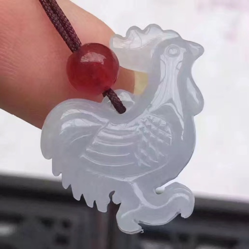 种水精致生肖 天然翡翠A货精致生肖鸡