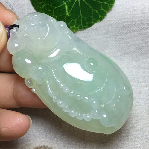 A货翡翠逍遥佛吊坠