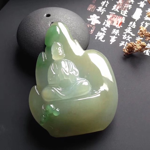 天然翡翠A货 (佛)黄加绿