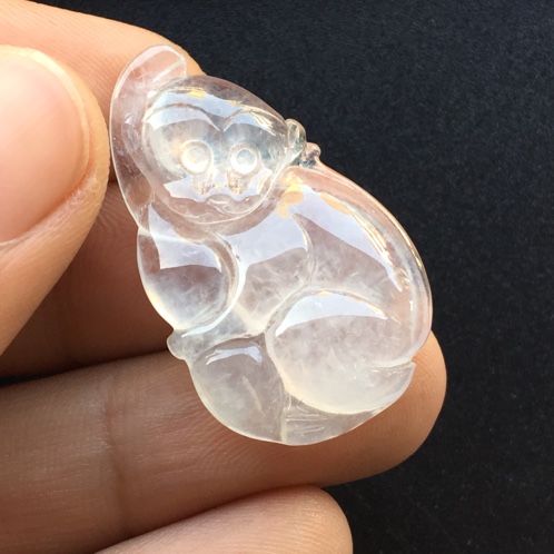 A货翡翠冰糯种生肖吊坠