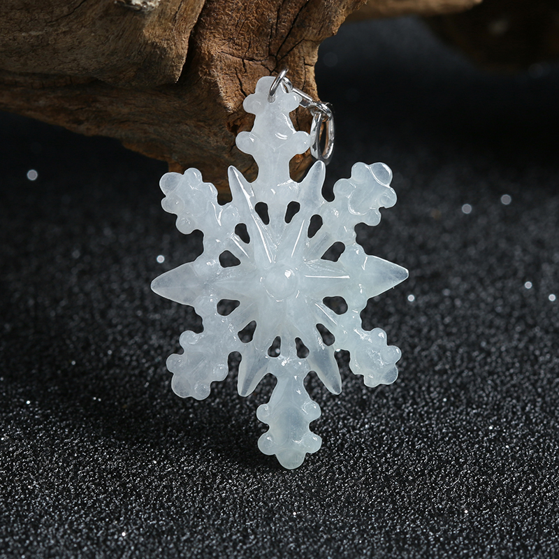 糯种翡翠雪花挂件