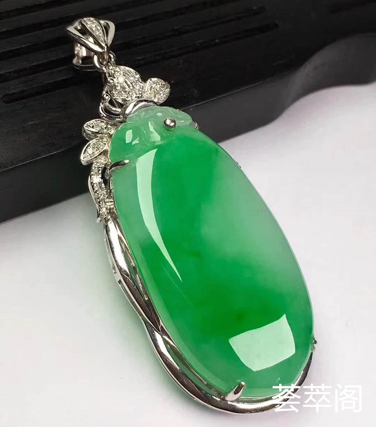阳绿冰糯种福瓜吊坠
