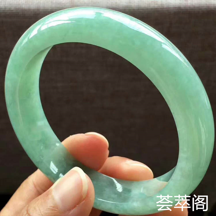 满豆绿豆种翡翠手镯 正圈55mm