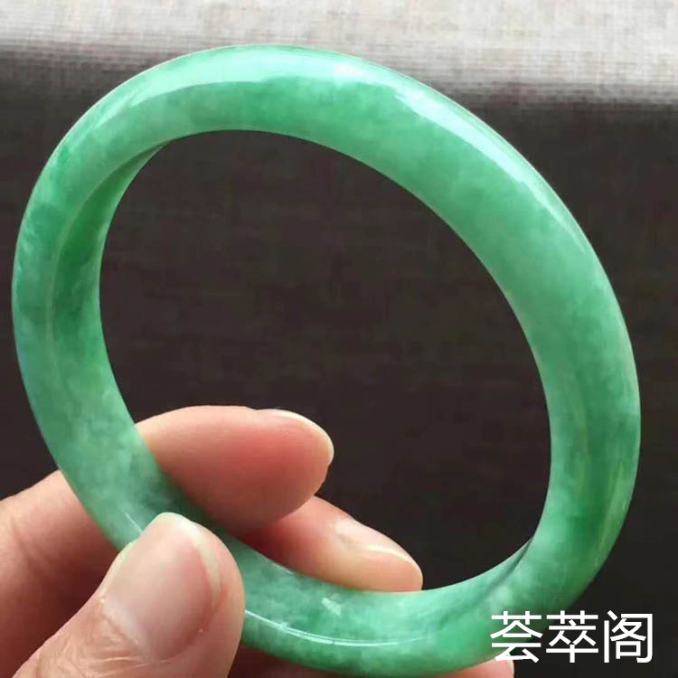 豆种满绿正圈翡翠手镯