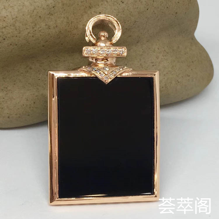 糯冰种墨翠平安无事牌翡翠吊坠