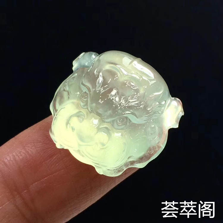 冰种晴水虎虎生威翡翠摆件第3张