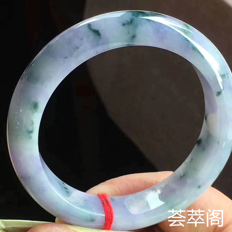 糯种春带彩正圈翡翠手镯57.5mm
