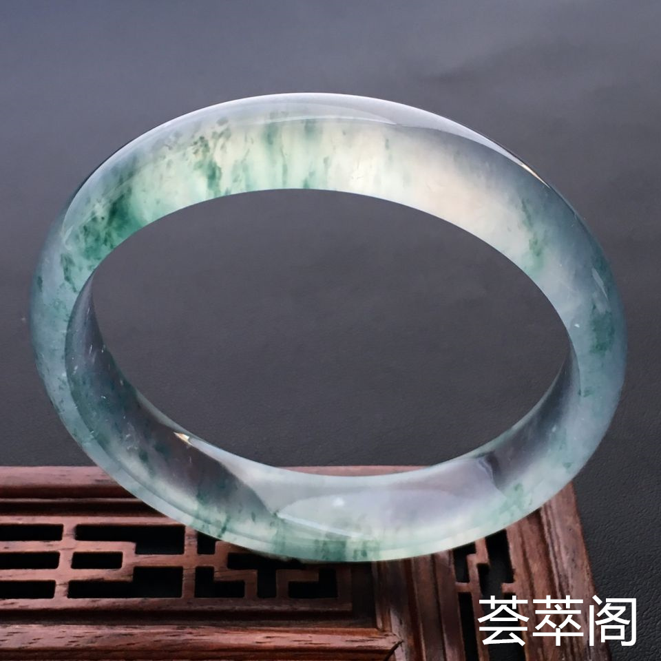 飘花玻璃种翡翠手镯 58mm