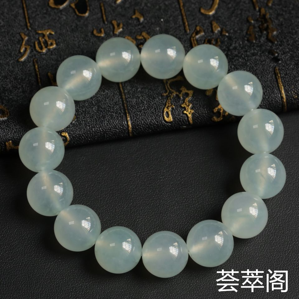 冰种淡晴水圆珠翡翠手串