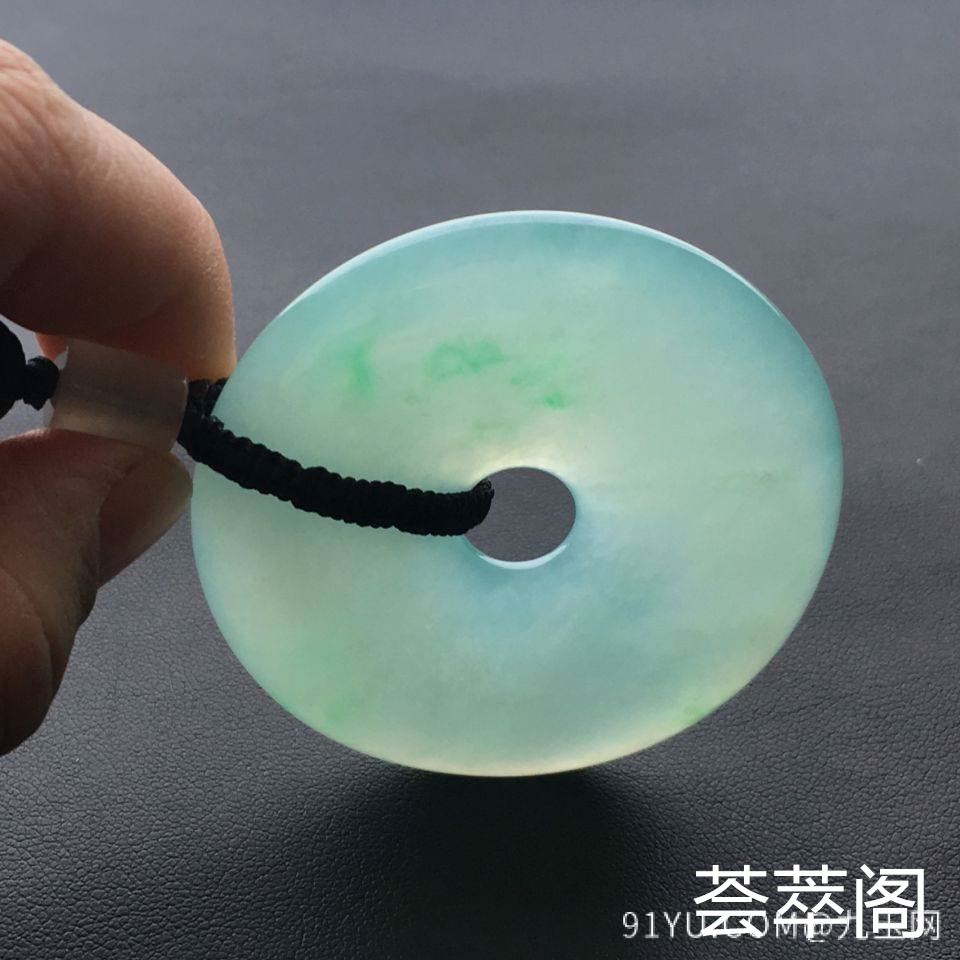 冰种飘绿平安扣翡翠吊坠第6张