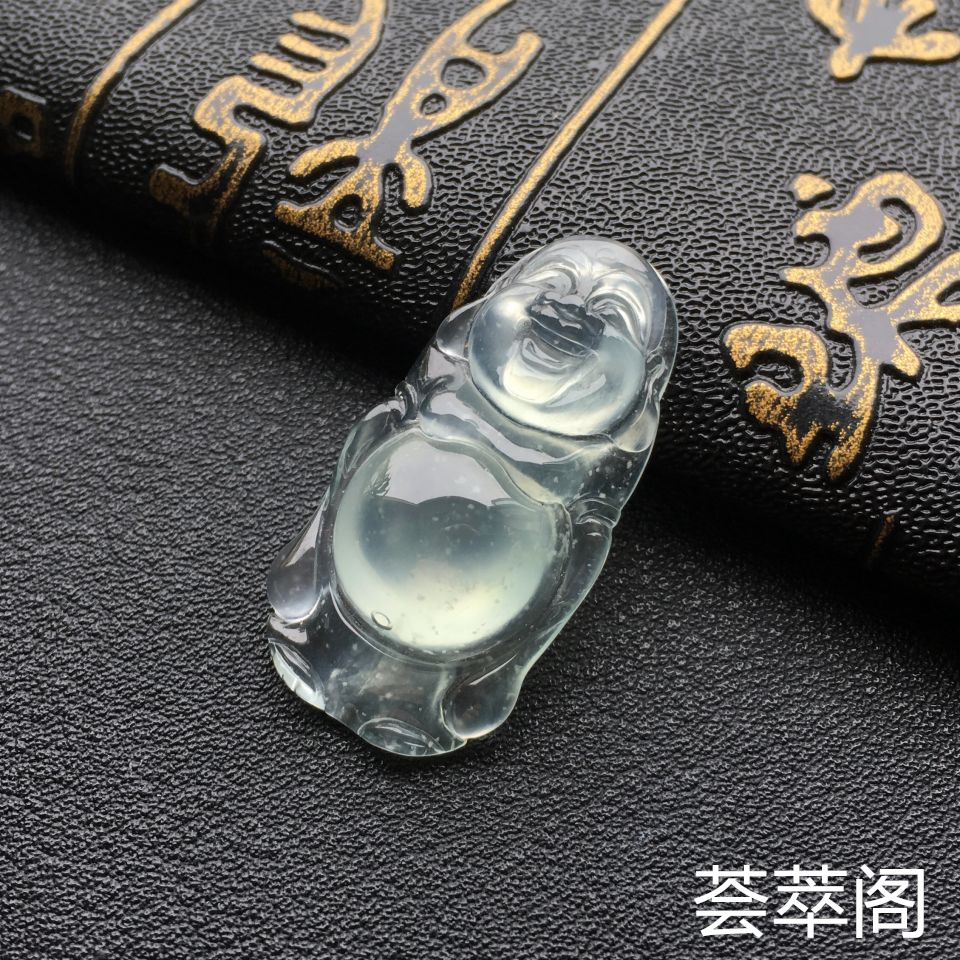 冰种晴水玉佛翡翠吊坠