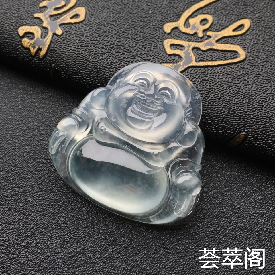 冰种晴水玉佛翡翠吊坠