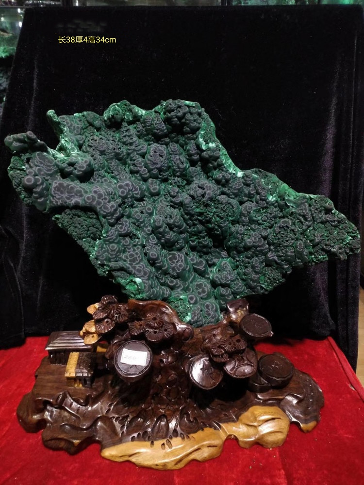 天然孔雀石原石摆件