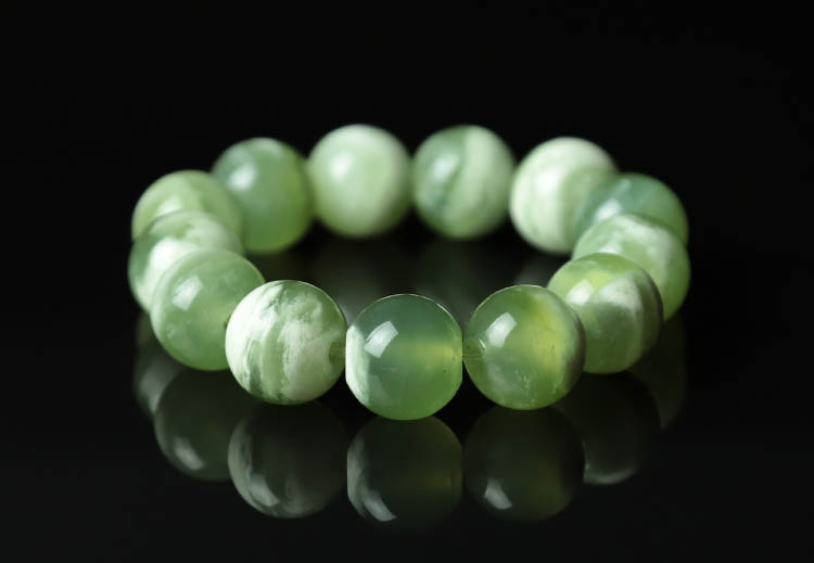 天然岫玉老料圆珠男士手串 单珠直径17mm*13粒