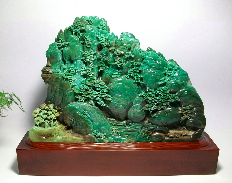独山玉天蓝料 醉美河山 摆件36*52*8cm