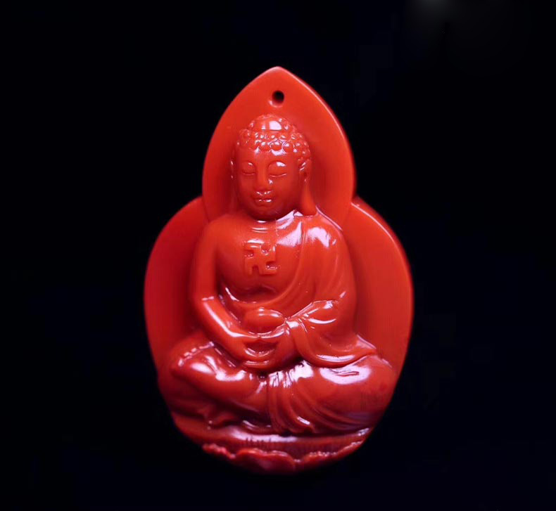 凉山南红玛瑙瓦西玉化料如来佛祖挂件 22.7x33.6x10