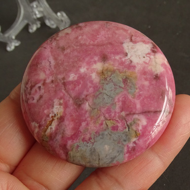 天然蔷薇辉石原石手把件 50*8MM