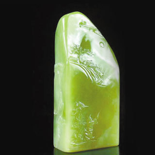 艾叶绿寿山石鉴定