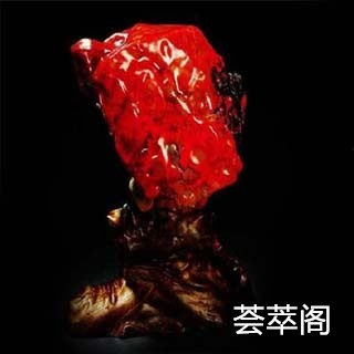 鸡血石原石的外表特征暗红