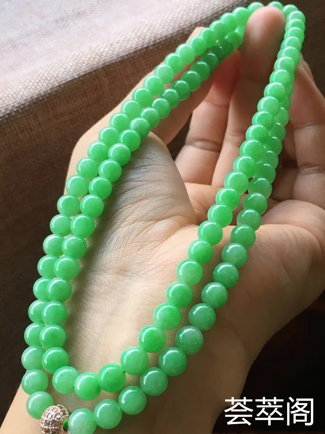 果绿佛珠，卡6.5mm,108颗