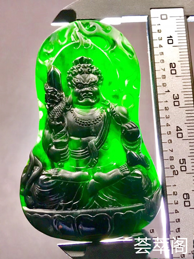 特惠色：【墨翠守护神不动明王】新货！  老坑高冰   极品墨翠   黑度极黑    极品帝王绿底色     冰透无比   种老起胶     品质极高    （翡翠中最神秘的墨翠，低调奢华有内涵）❗❗