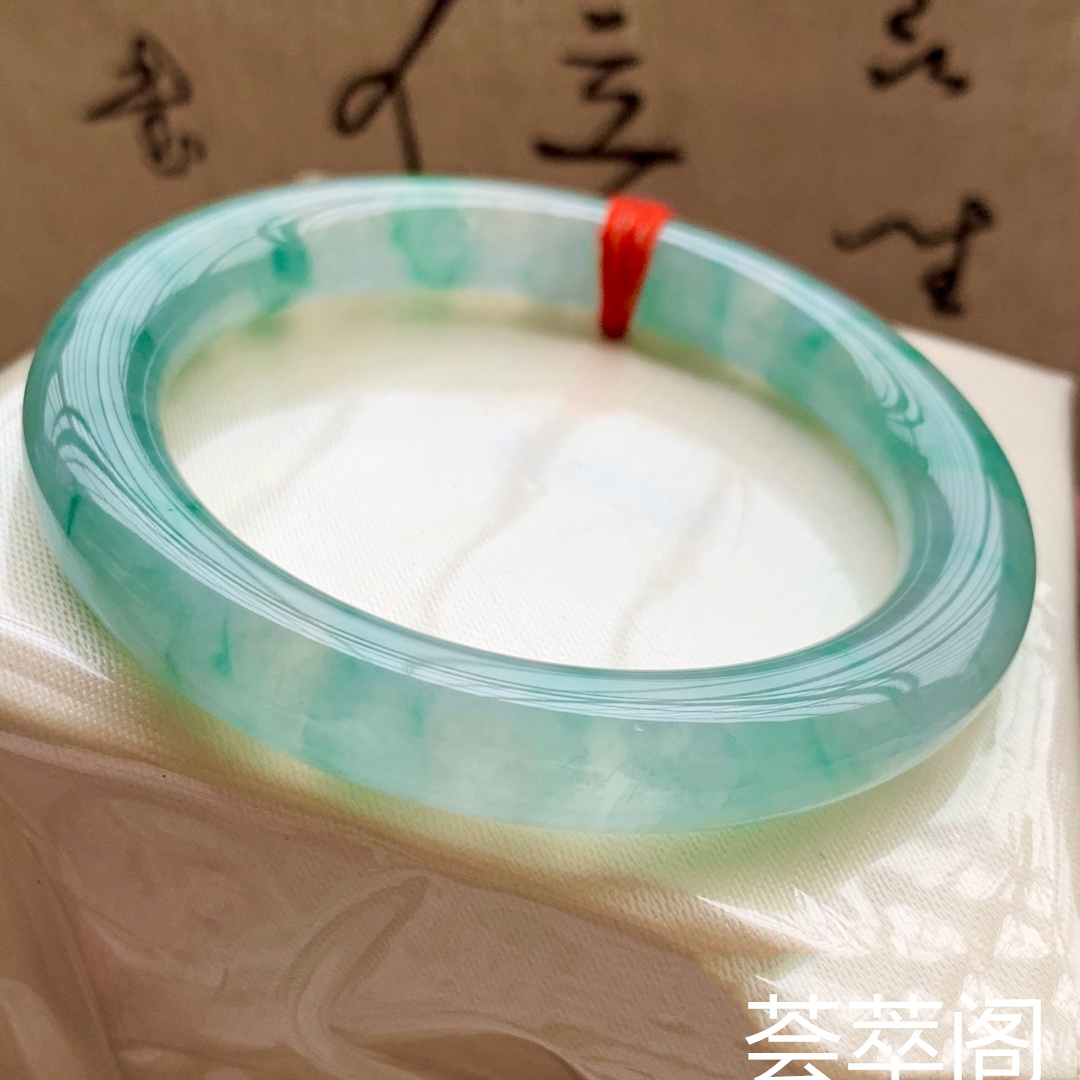 冰飘花圆条手镯，尺寸54.6-9.3��������