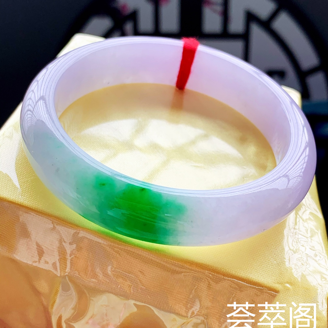春彩正圈手镯，尺寸58.6-14-9