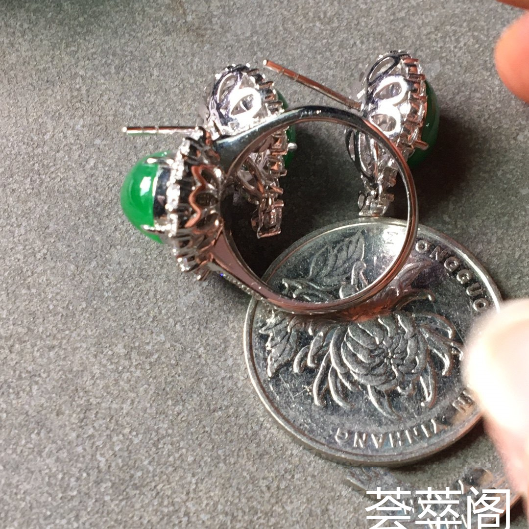 冰阳绿套装，戒指➕耳钉套装第8张