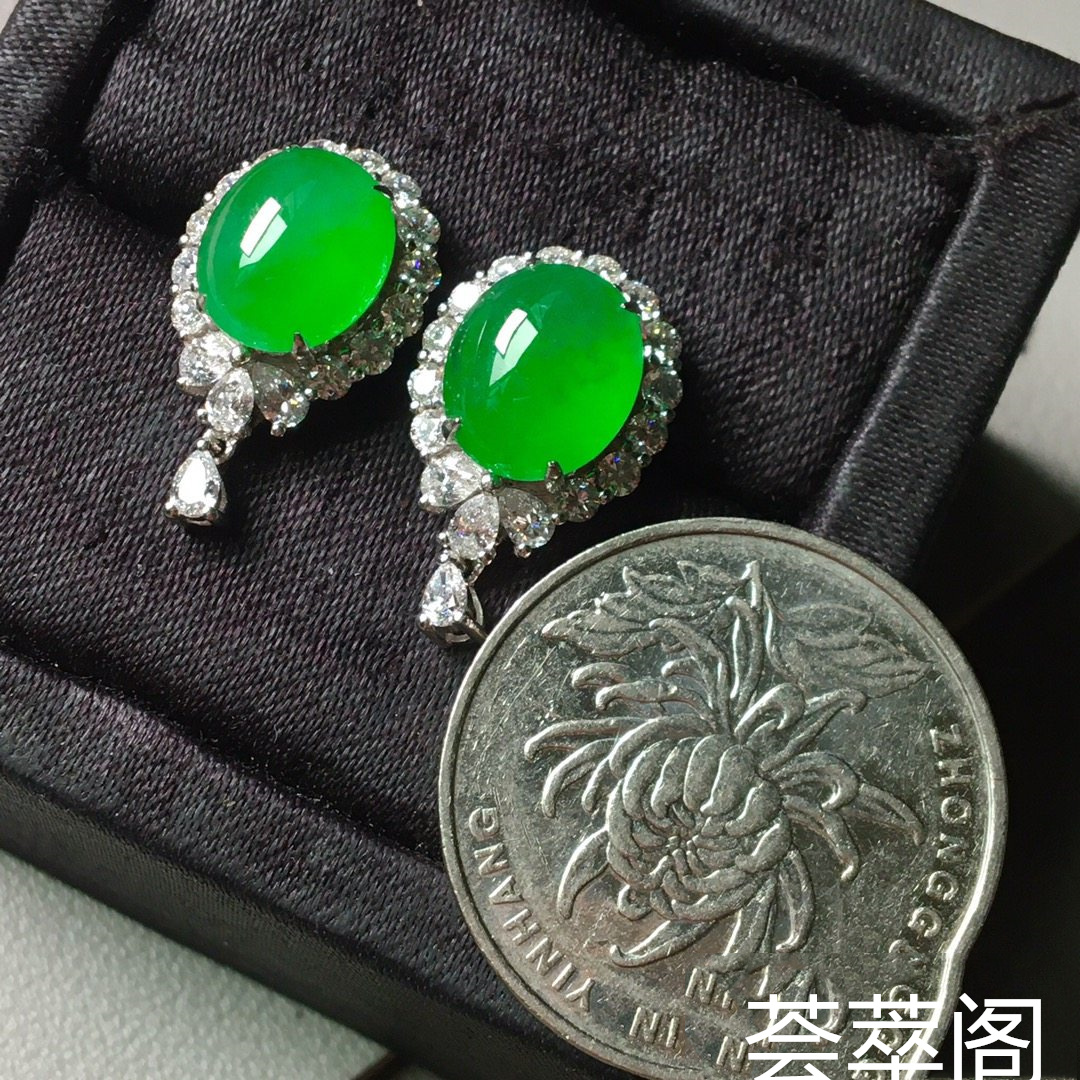 冰阳绿套装，戒指➕耳钉套装第6张