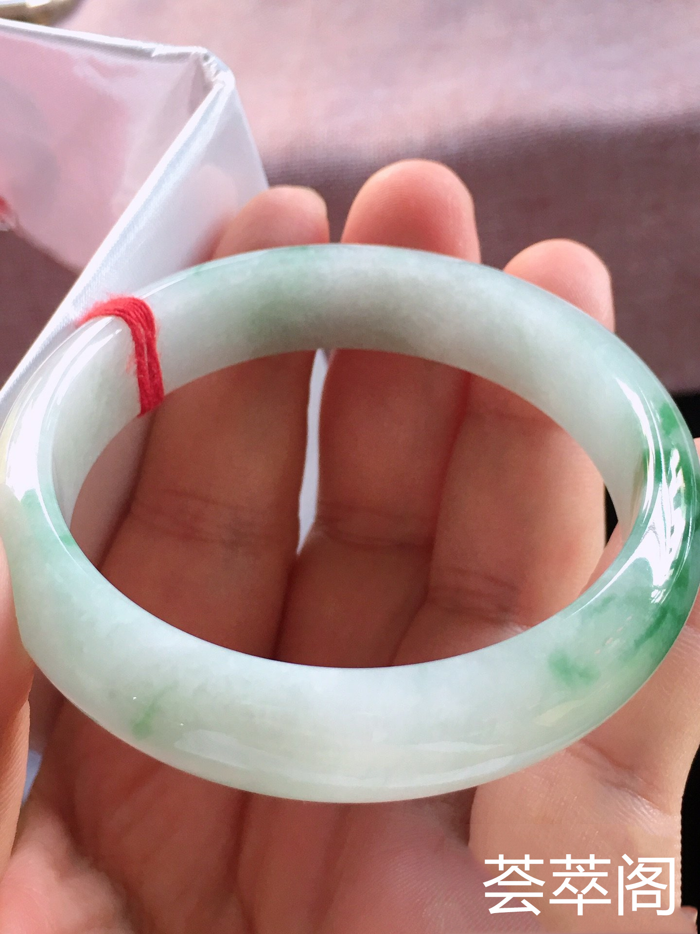特惠，圈口58，正圈手镯，飘兰花，玉质细腻水润，性价比高，完美，尺寸58-14-7.3mm    第9张
