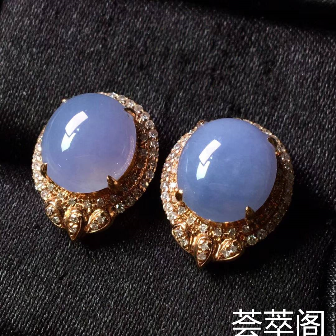 紫罗兰耳钉。完美。水头足。尺寸10.2/9/4、整体15.7/12.7/9